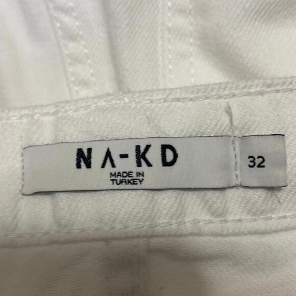 NA-KD Women's White High Waisted Relaxed Fit Straight Leg Denim Jeans Size 32 - Picture 4 of 5